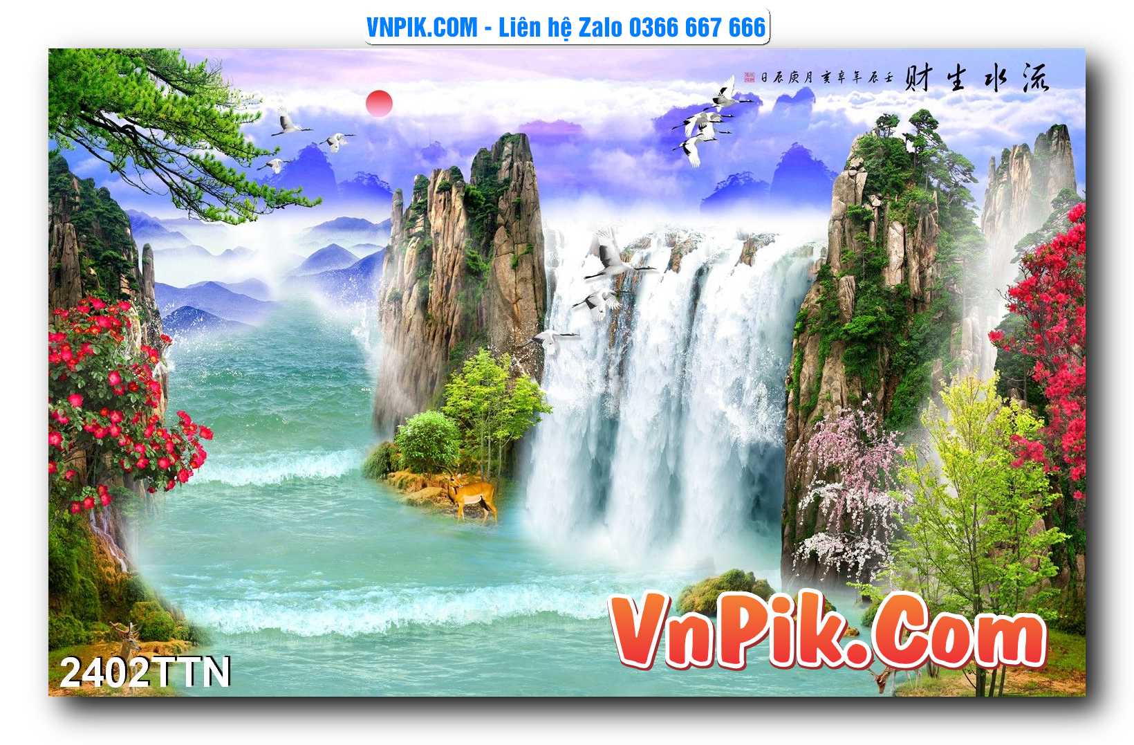 Tranh thác nước – Tranh phong thủy – Tranh treo tường mã 2402TTN