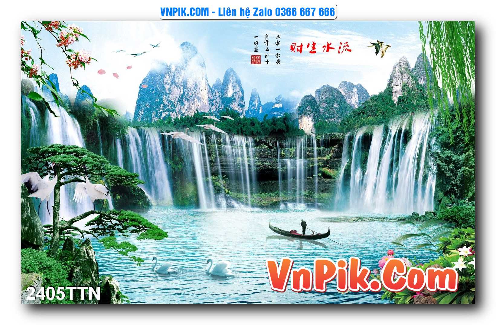 Tranh thác nước – Tranh phong thủy – Tranh treo tường mã 2405TTN