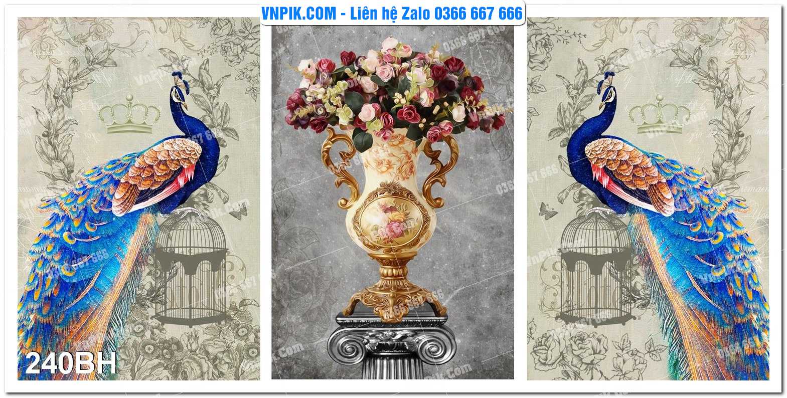 Tranh bình hoa nghệ thuật 240BH