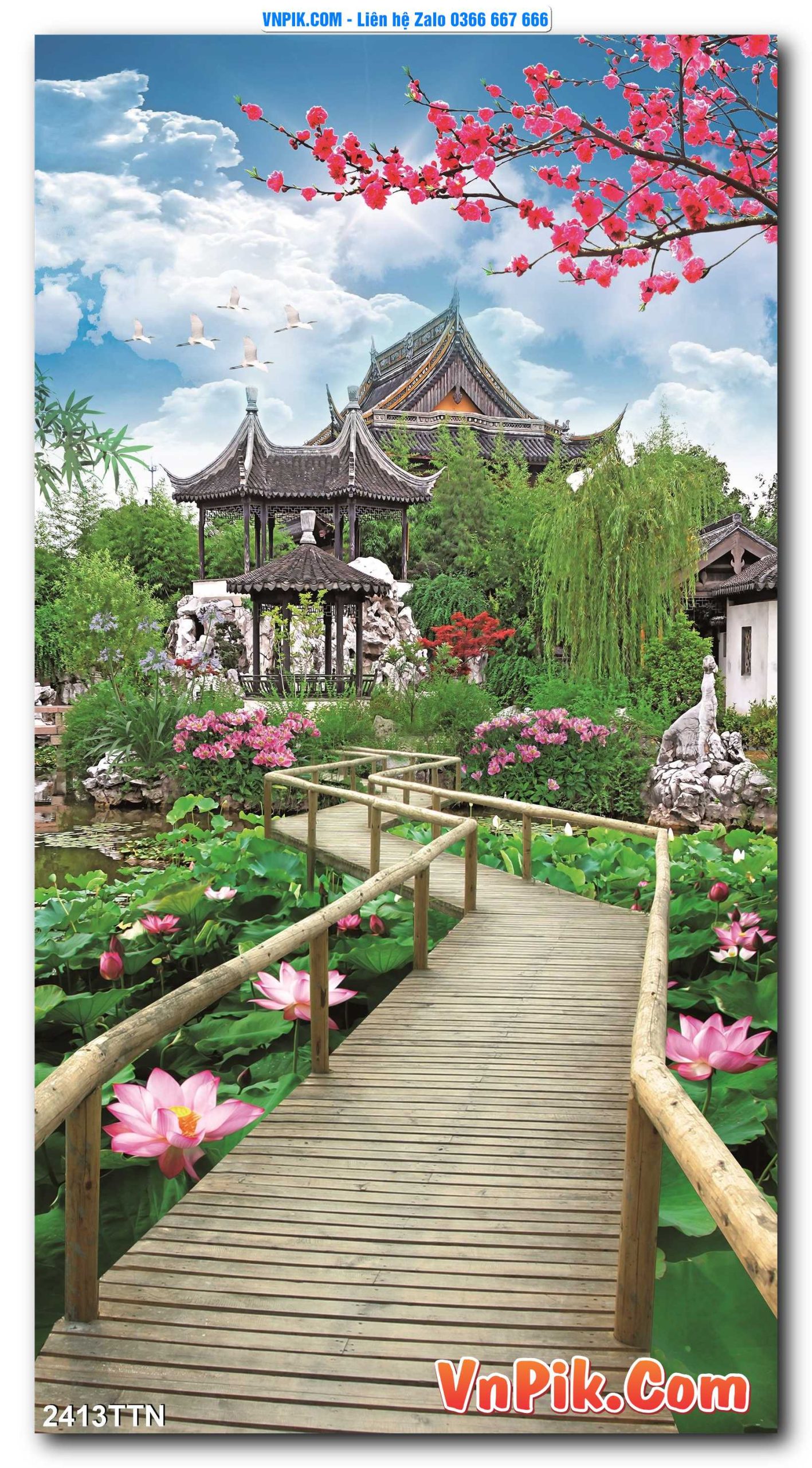 Tranh thác nước – Tranh phong thủy – Tranh treo tường mã 2413TTN