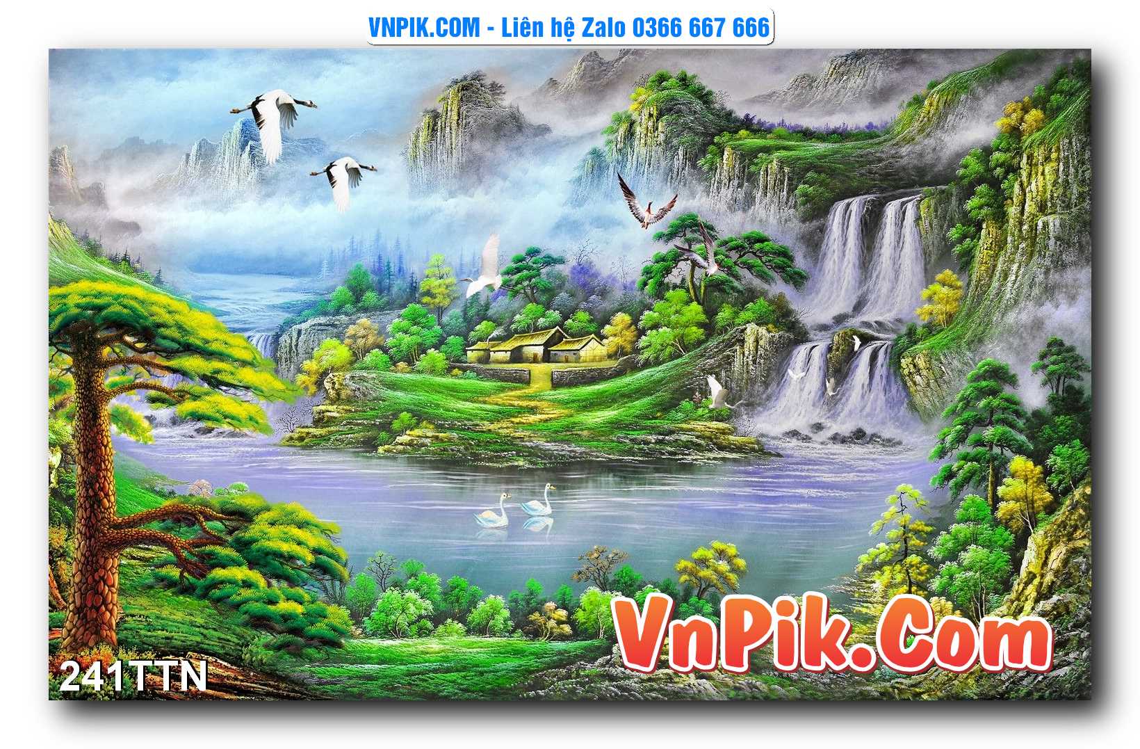Tranh thác nước – Tranh phong thủy – Tranh treo tường mã 241TTN