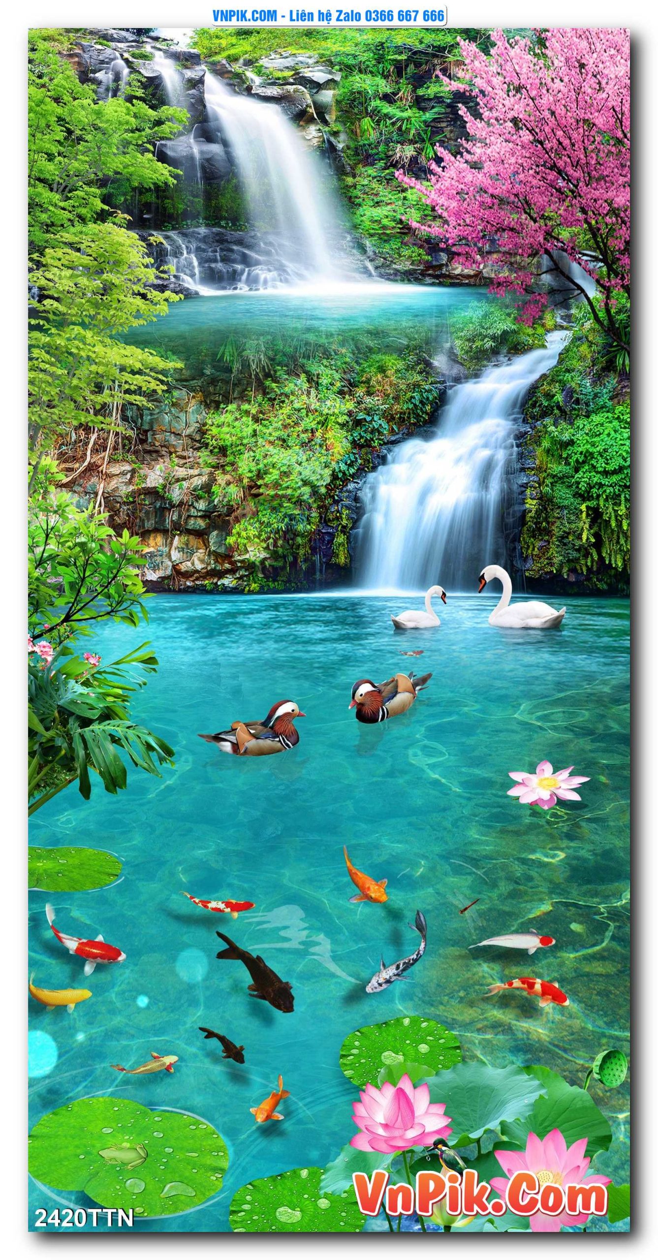 Tranh thác nước – Tranh phong thủy – Tranh treo tường mã 2420TTN
