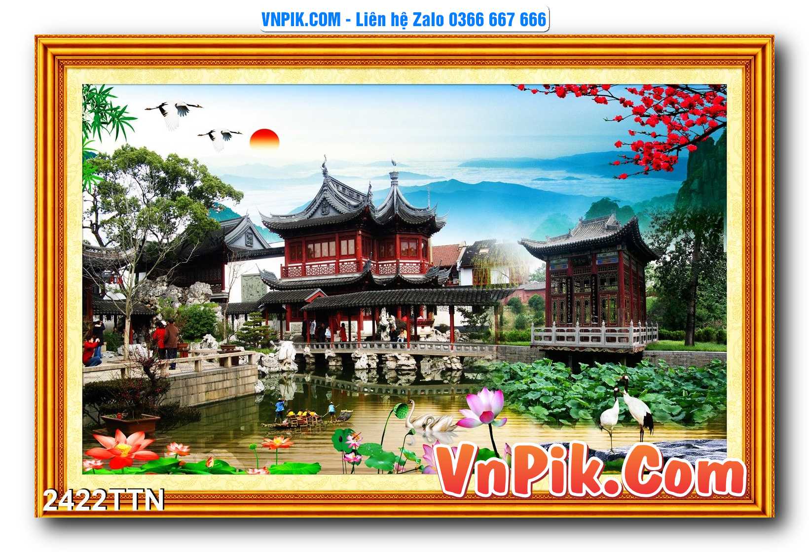 Tranh thác nước – Tranh phong thủy – Tranh treo tường mã 2422TTN