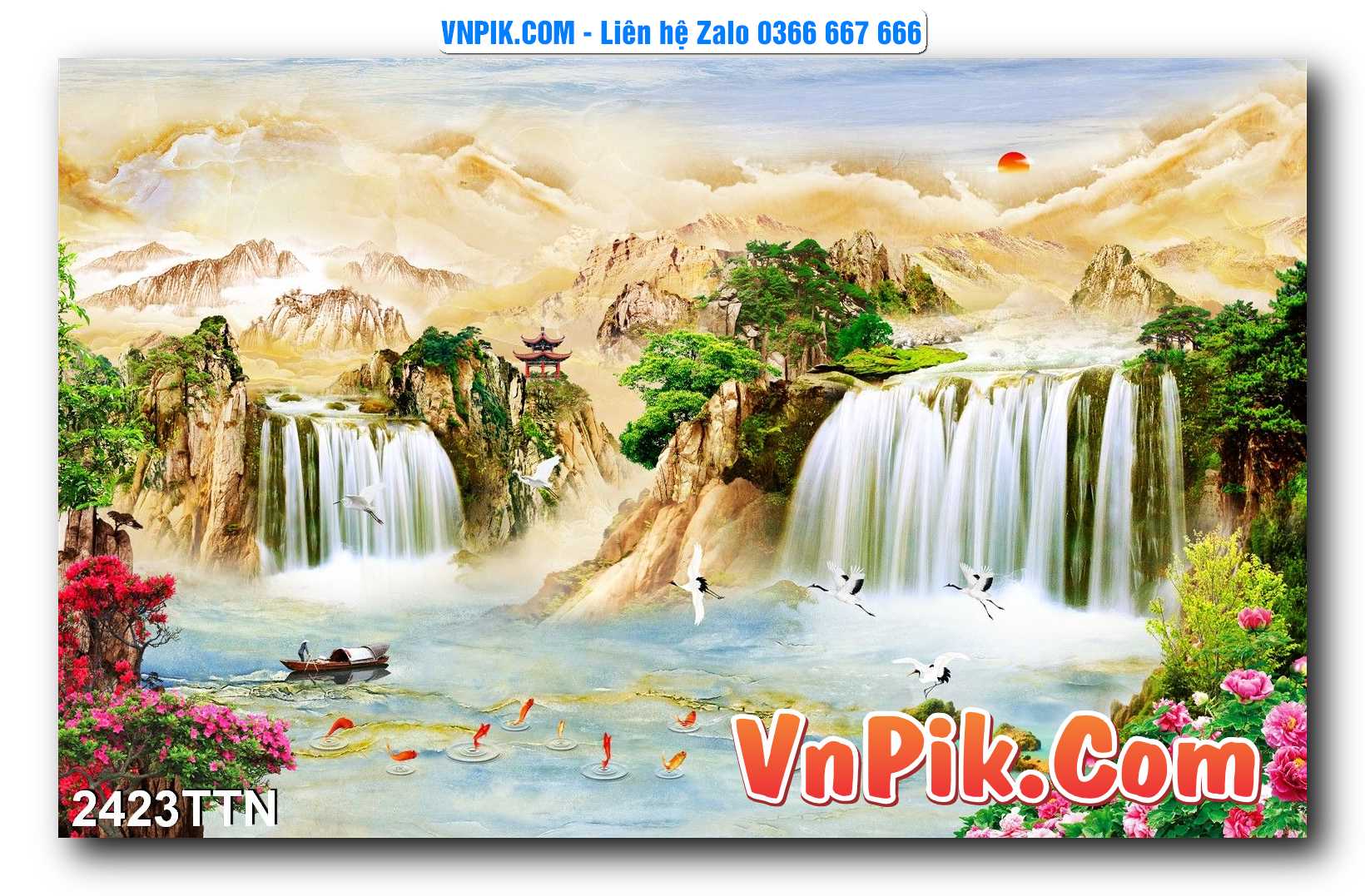 Tranh thác nước – Tranh phong thủy – Tranh treo tường mã 2423TTN