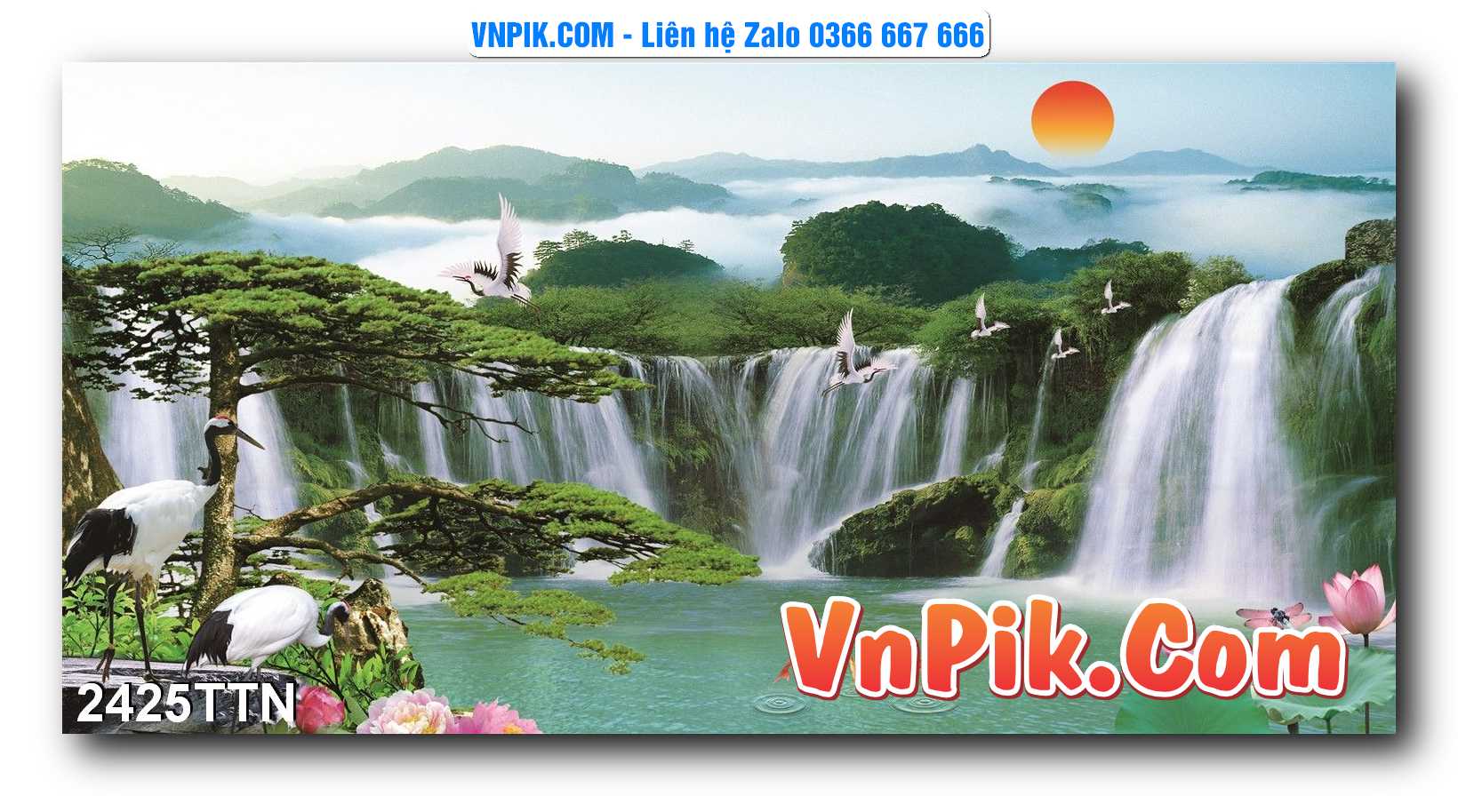 Tranh thác nước – Tranh phong thủy – Tranh treo tường mã 2425TTN
