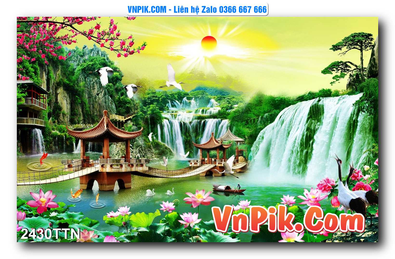 Tranh thác nước – Tranh phong thủy – Tranh treo tường mã 2430TTN
