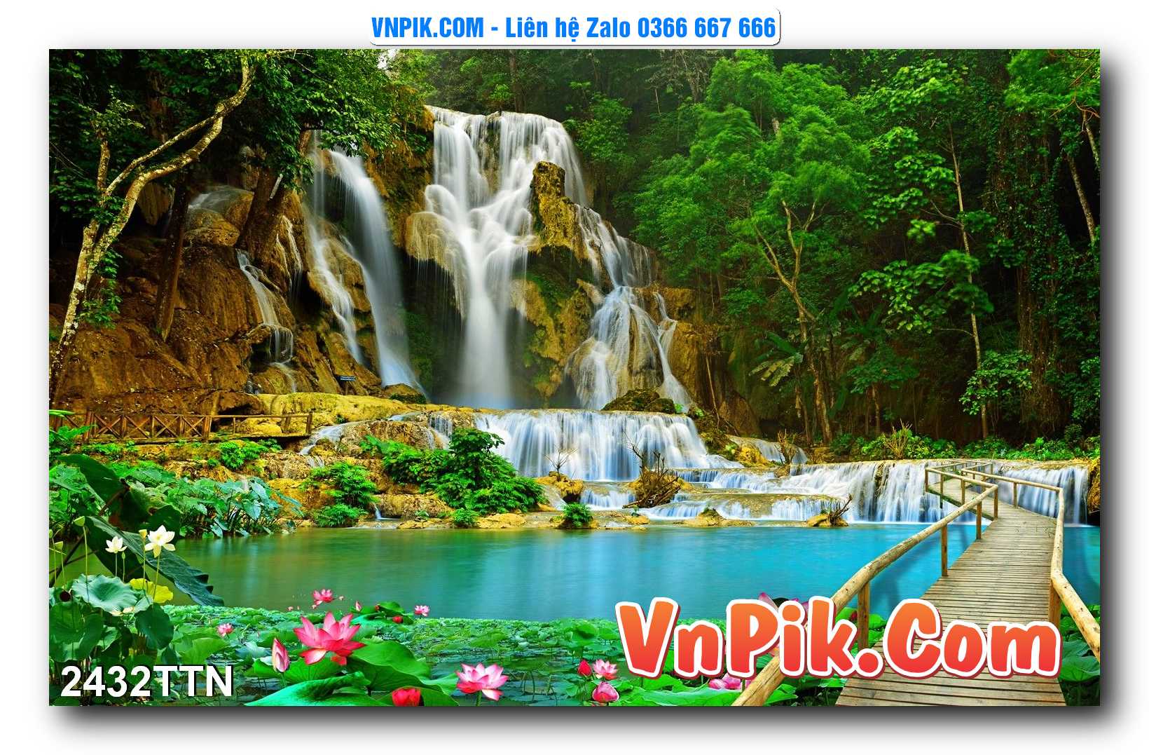 Tranh thác nước – Tranh phong thủy – Tranh treo tường mã 2432TTN