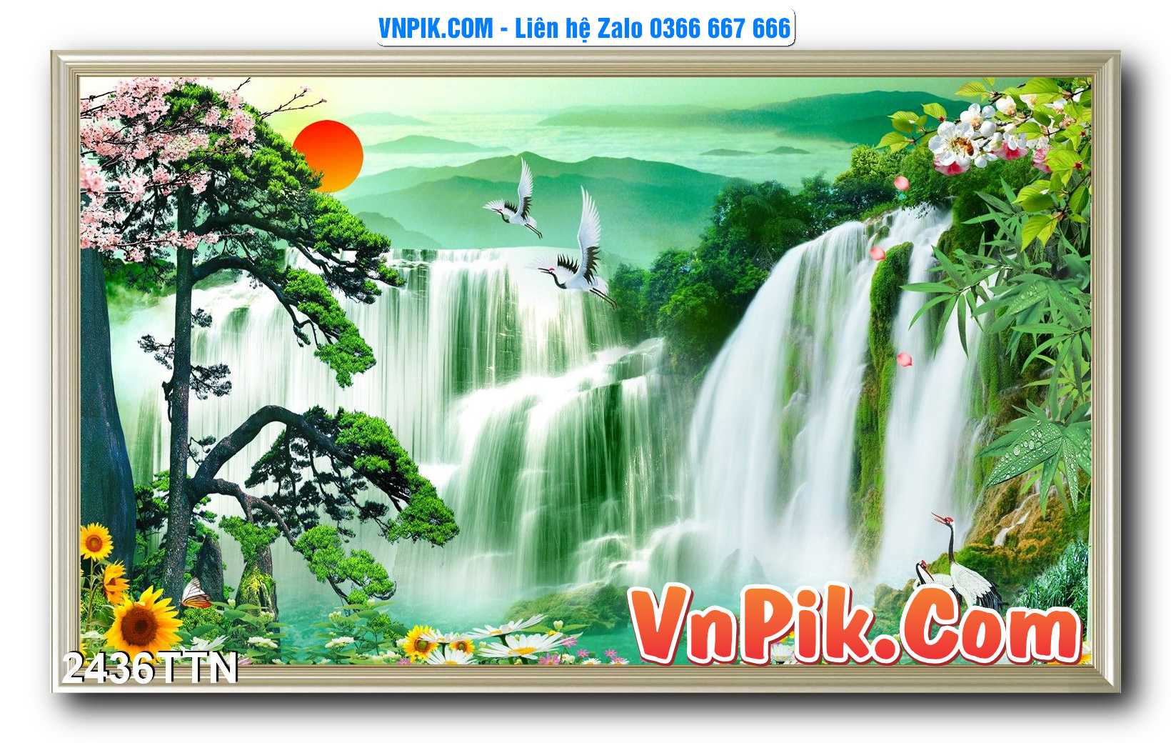 Tranh thác nước – Tranh phong thủy – Tranh treo tường mã 2436TTN