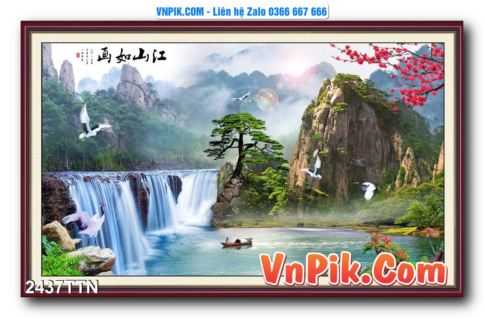 Tranh thác nước – Tranh phong thủy – Tranh treo tường mã 2437TTN