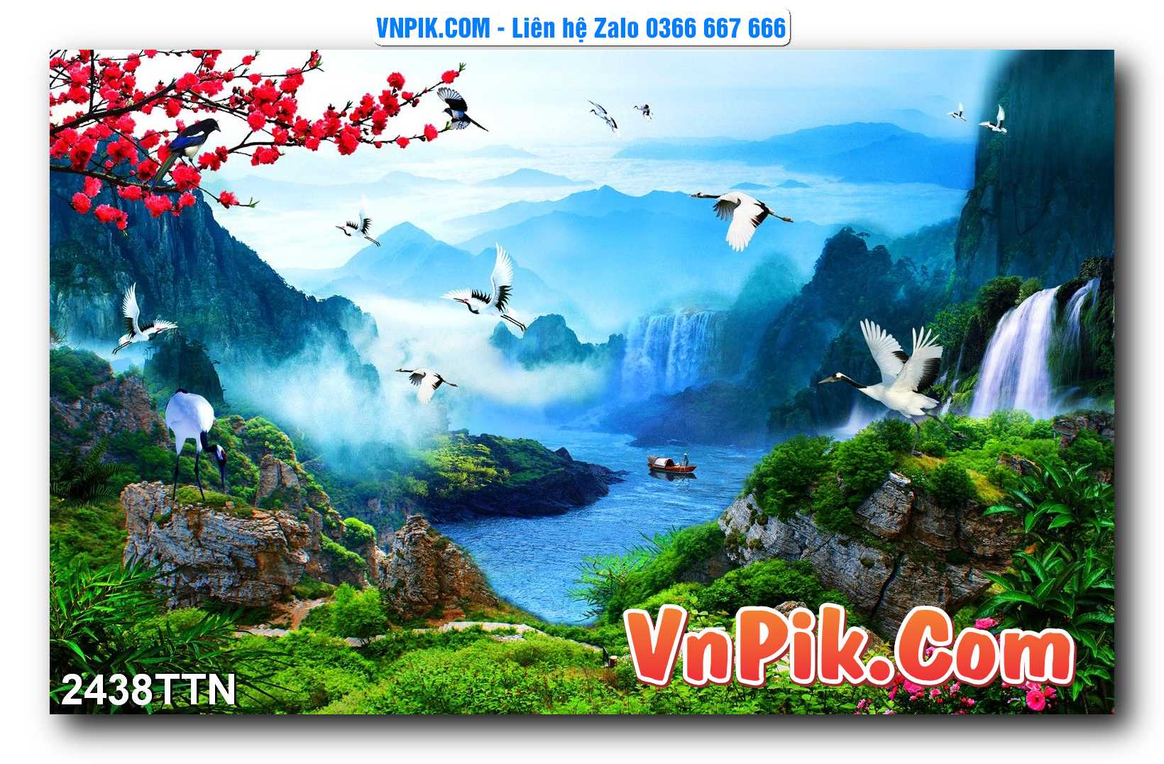 Tranh thác nước – Tranh phong thủy – Tranh treo tường mã 2438TTN