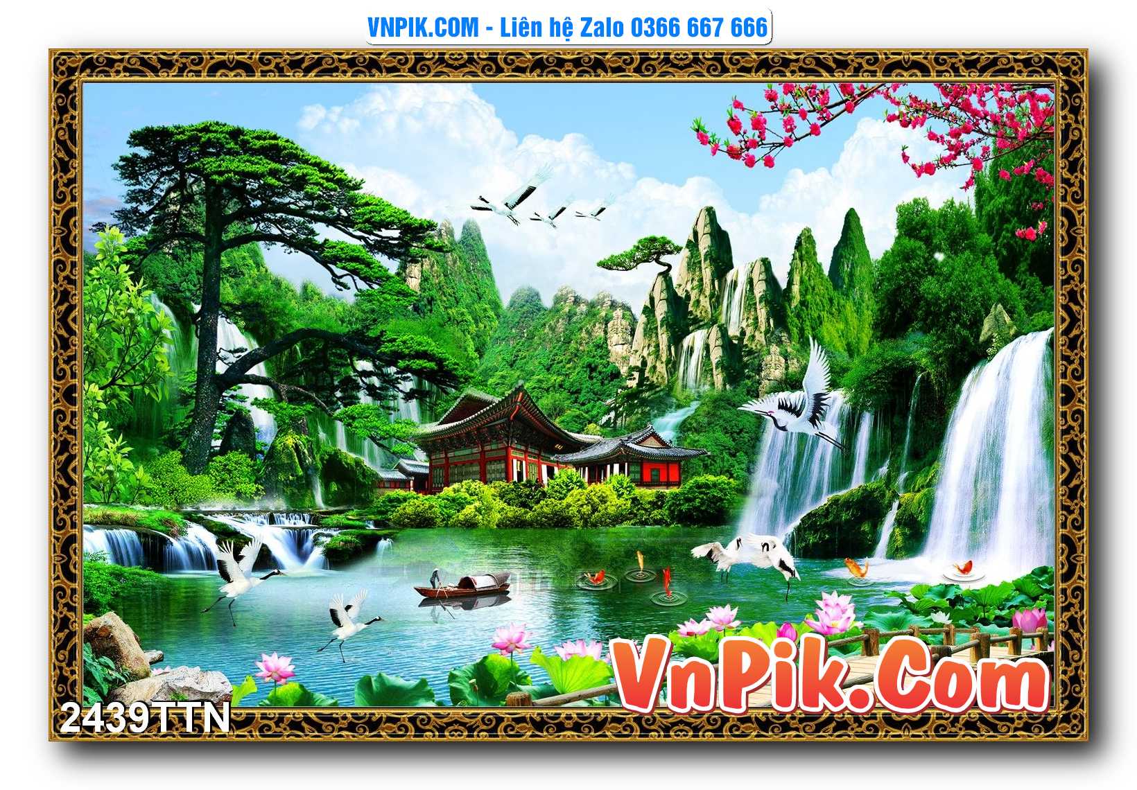 Tranh thác nước – Tranh phong thủy – Tranh treo tường mã 2439TTN