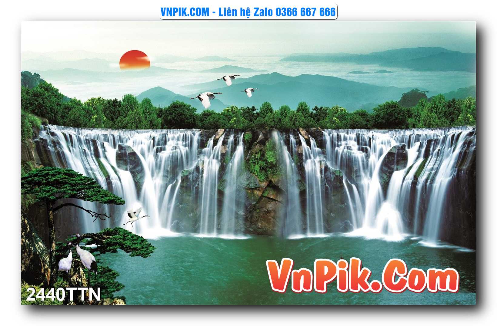 Tranh thác nước – Tranh phong thủy – Tranh treo tường mã 2440TTN