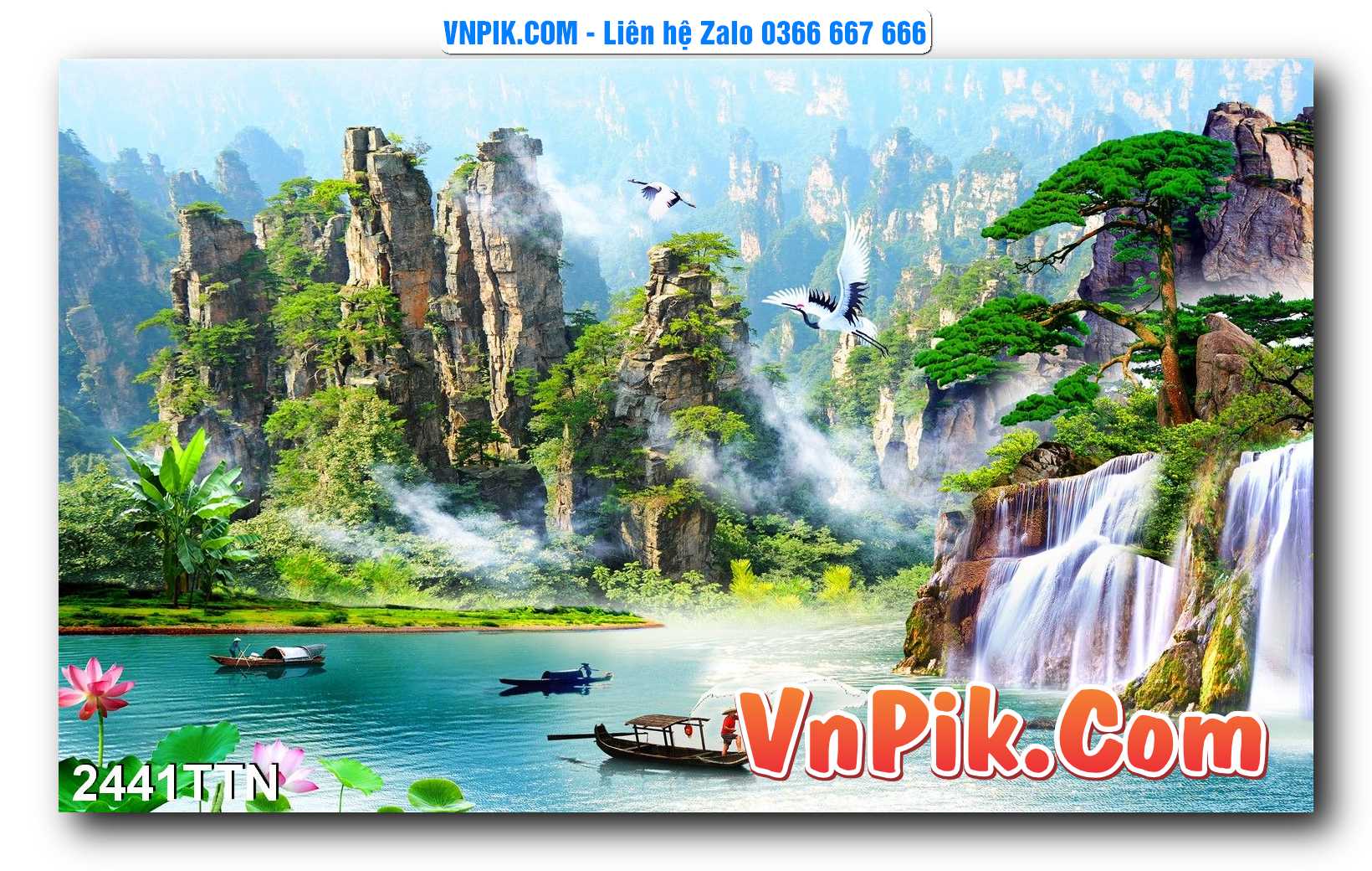 Tranh thác nước – Tranh phong thủy – Tranh treo tường mã 2441TTN