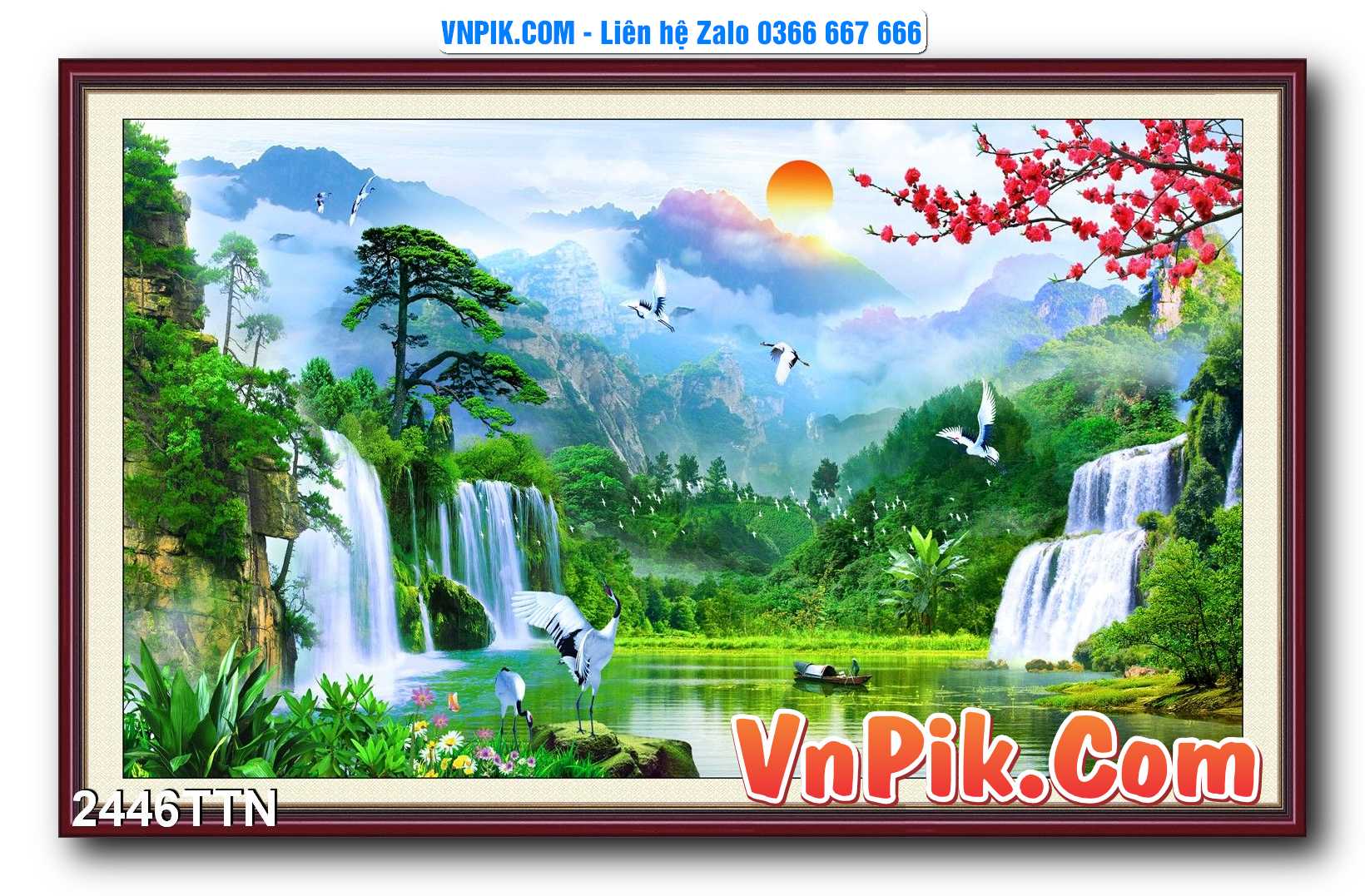 Tranh thác nước – Tranh phong thủy – Tranh treo tường mã 2446TTN