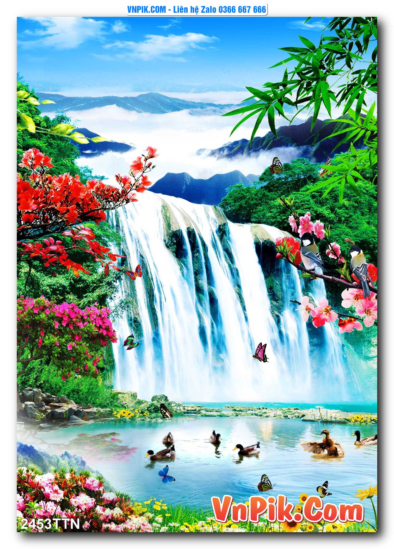 Tranh thác nước – Tranh phong thủy – Tranh treo tường mã 2453TTN