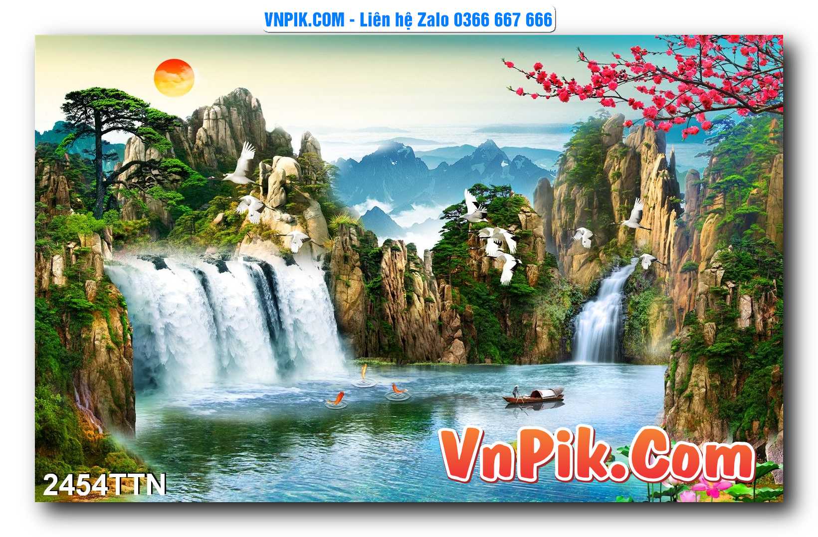 Tranh thác nước – Tranh phong thủy – Tranh treo tường mã 2454TTN