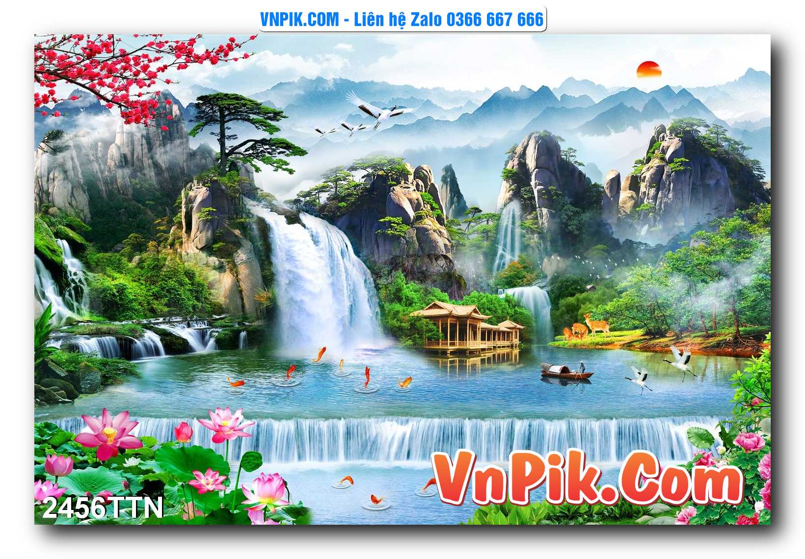 Tranh thác nước – Tranh phong thủy – Tranh treo tường mã 2456TTN