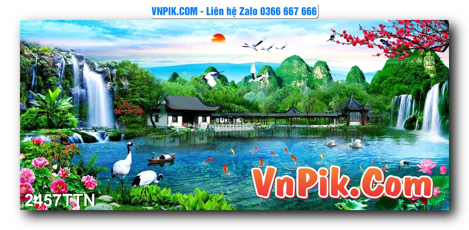 Tranh thác nước – Tranh phong thủy – Tranh treo tường mã 2457TTN