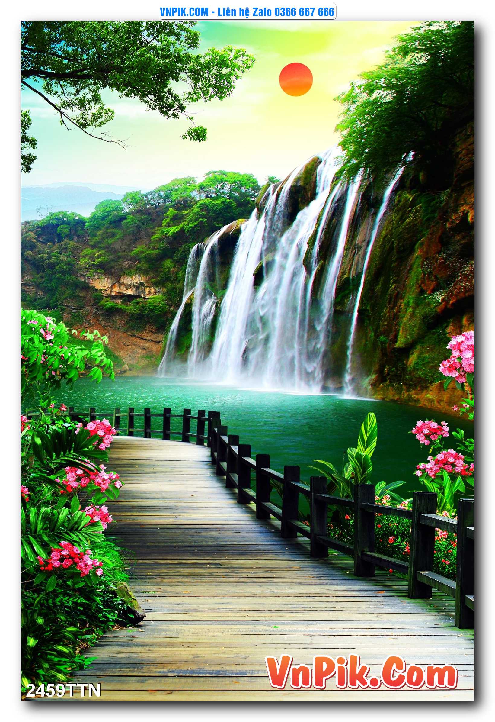 Tranh thác nước – Tranh phong thủy – Tranh treo tường mã 2459TTN