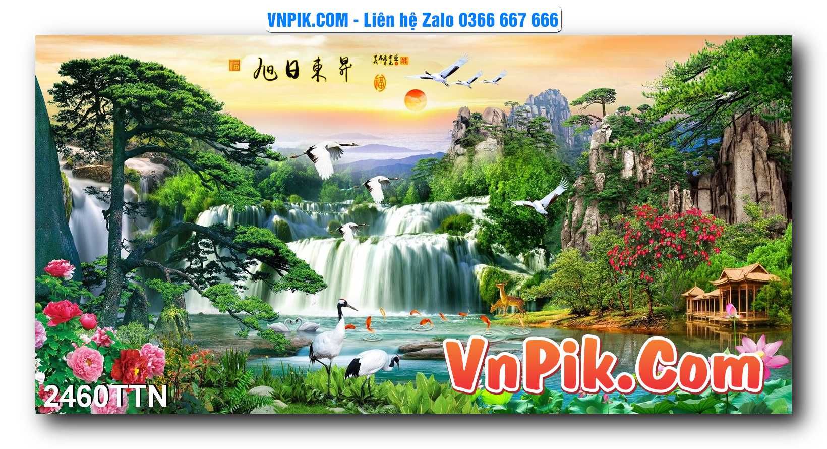 Tranh thác nước – Tranh phong thủy – Tranh treo tường mã 2460TTN