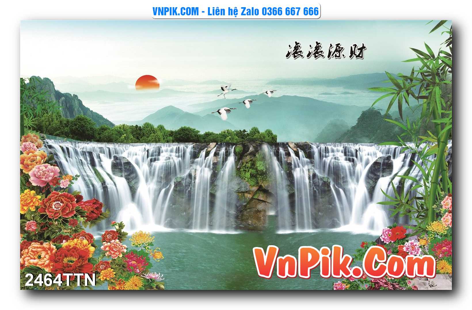 Tranh thác nước – Tranh phong thủy – Tranh treo tường mã 2464TTN