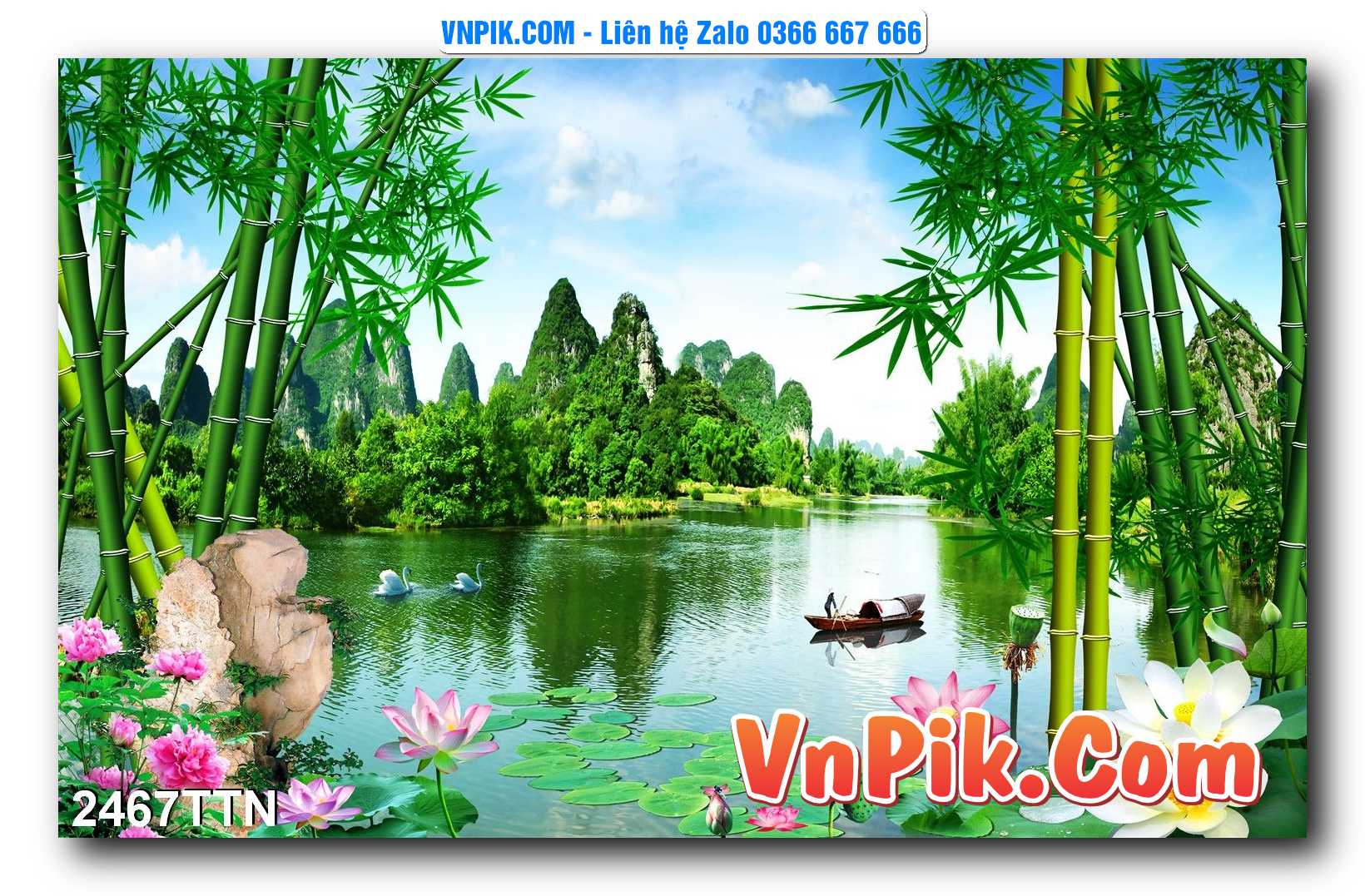 Tranh thác nước – Tranh phong thủy – Tranh treo tường mã 2467TTN