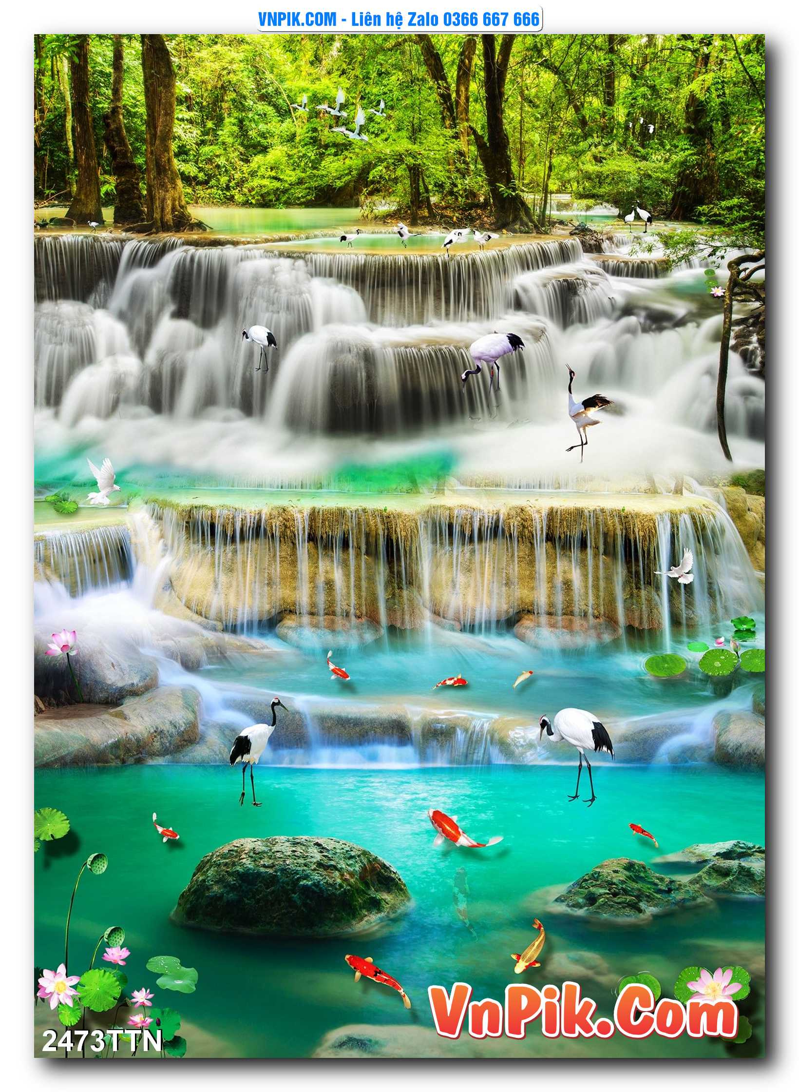 Tranh thác nước – Tranh phong thủy – Tranh treo tường mã 2473TTN
