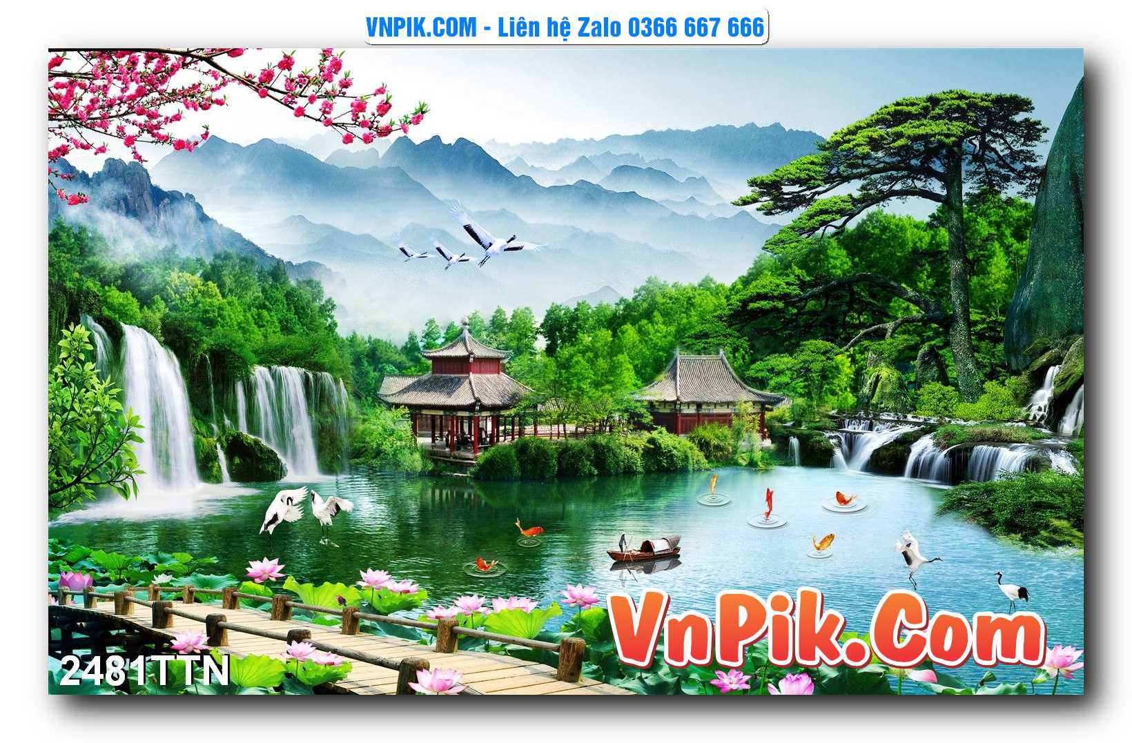 Tranh thác nước – Tranh phong thủy – Tranh treo tường mã 2481TTN