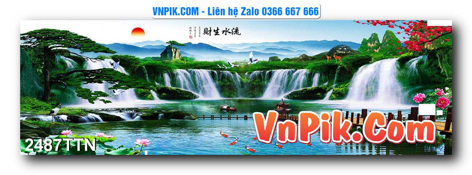 Tranh thác nước – Tranh phong thủy – Tranh treo tường mã 2487TTN