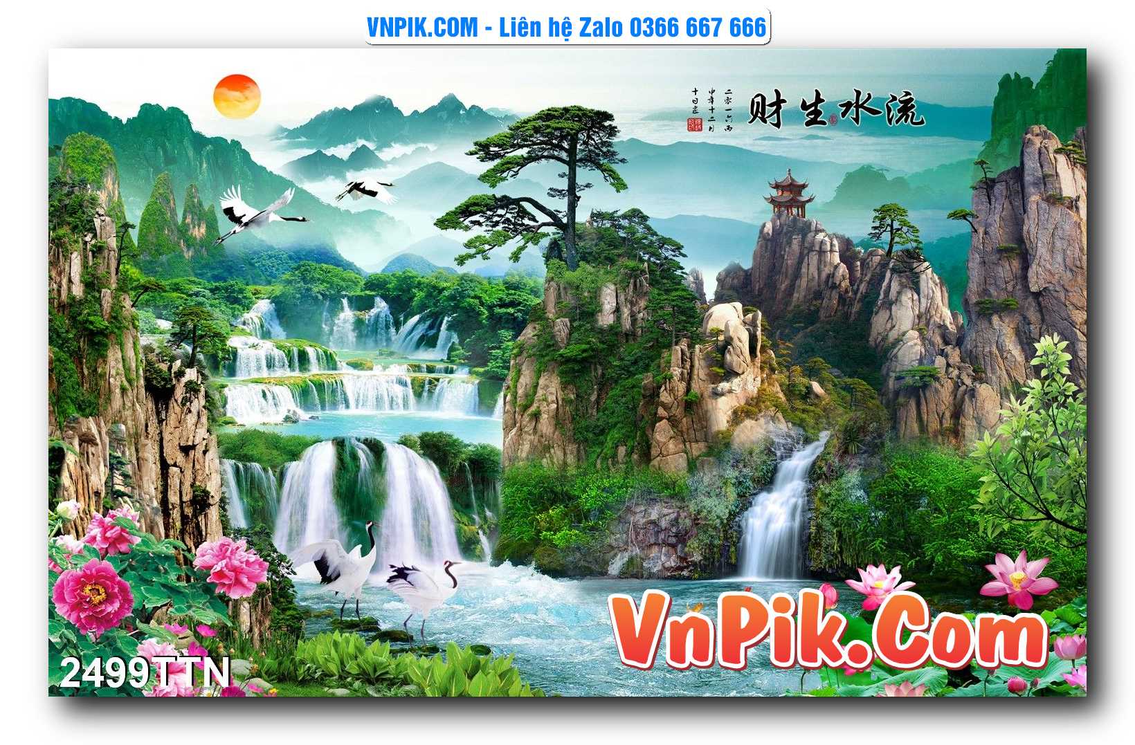 Tranh thác nước – Tranh phong thủy – Tranh treo tường mã 2499TTN