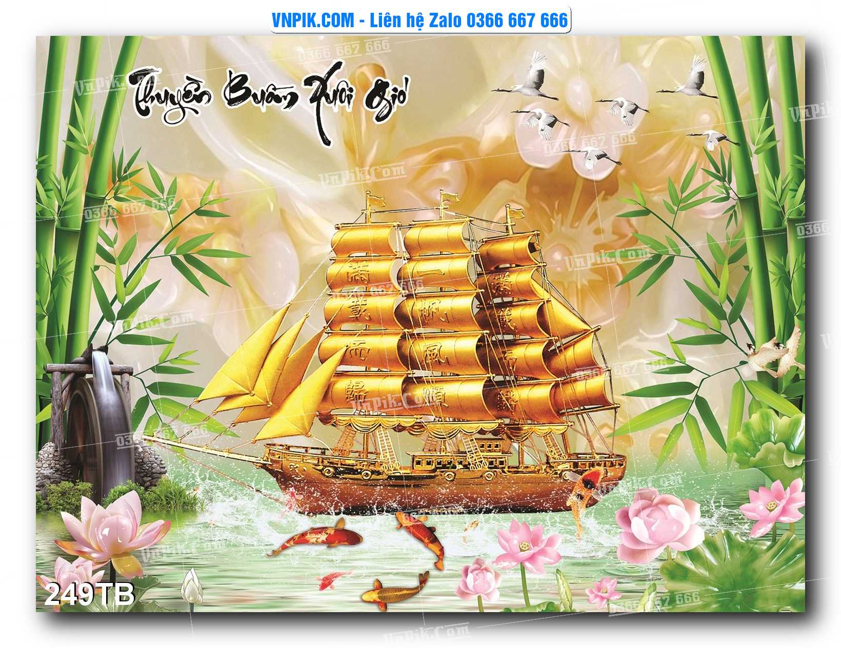 Tranh thuận buồm xuôi gió file PSD mẫu 249TB