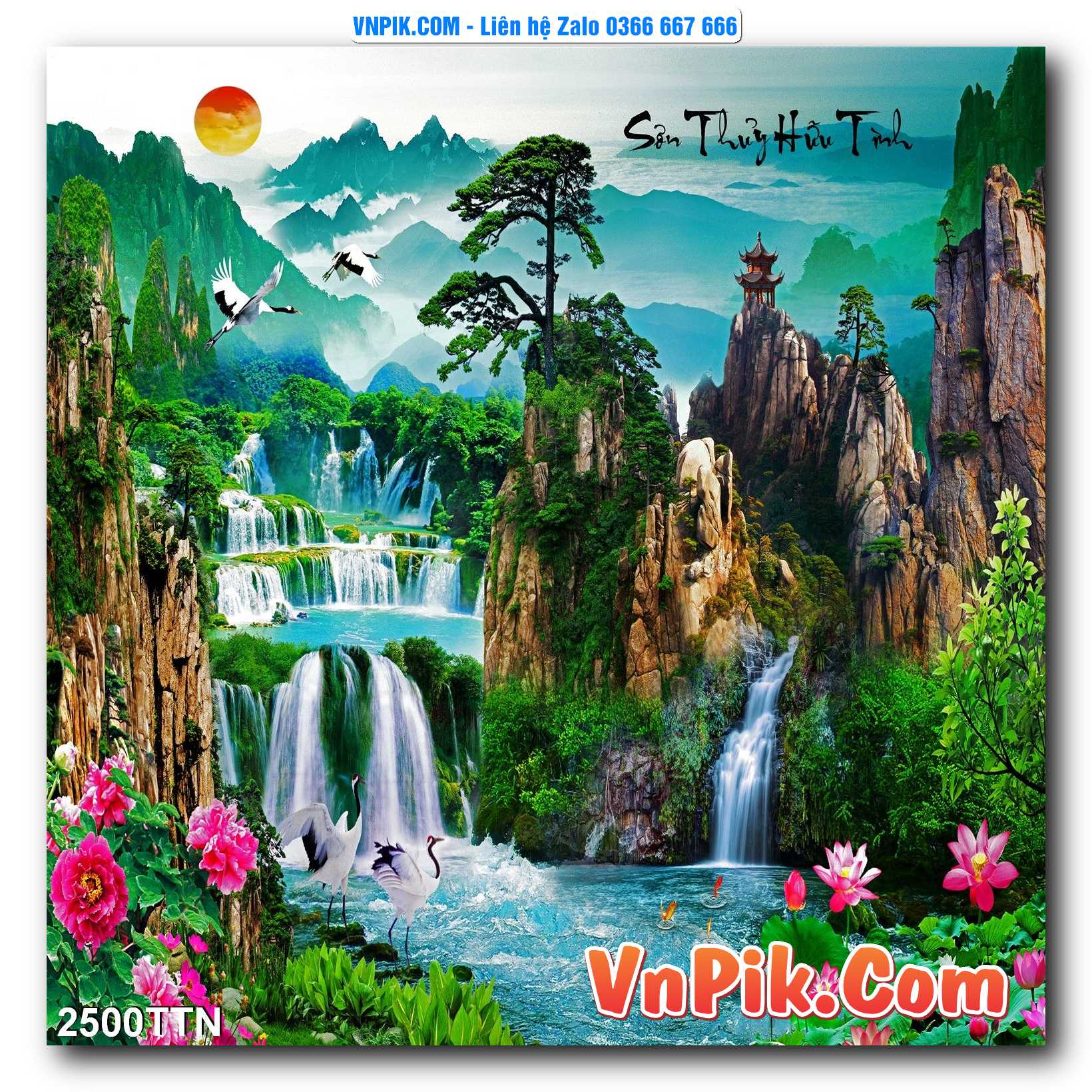 Tranh thác nước – Tranh phong thủy – Tranh treo tường mã 2500TTN