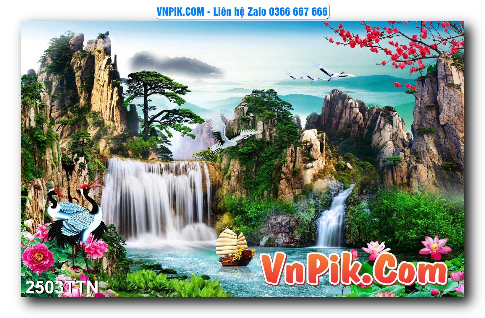 Tranh thác nước – Tranh phong thủy – Tranh treo tường mã 2503TTN