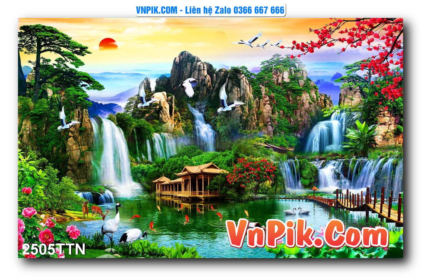 Tranh thác nước – Tranh phong thủy – Tranh treo tường mã 2505TTN