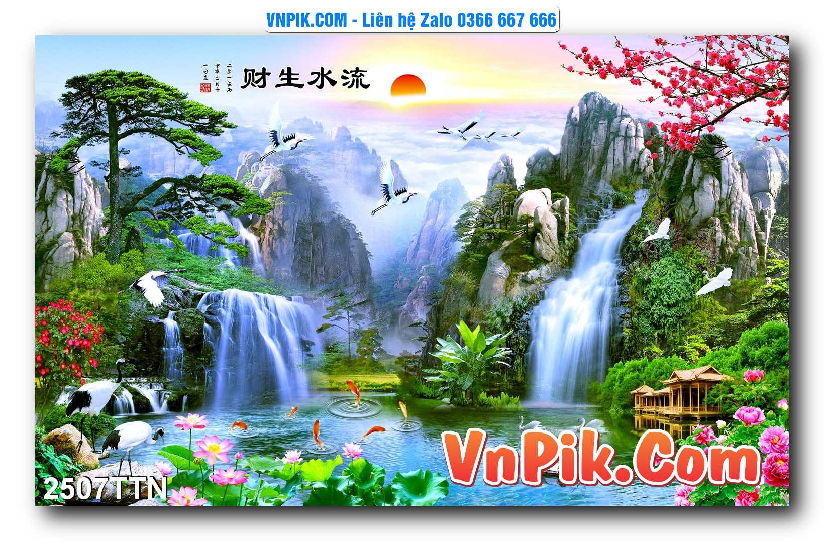 Tranh thác nước – Tranh phong thủy – Tranh treo tường mã 2507TTN