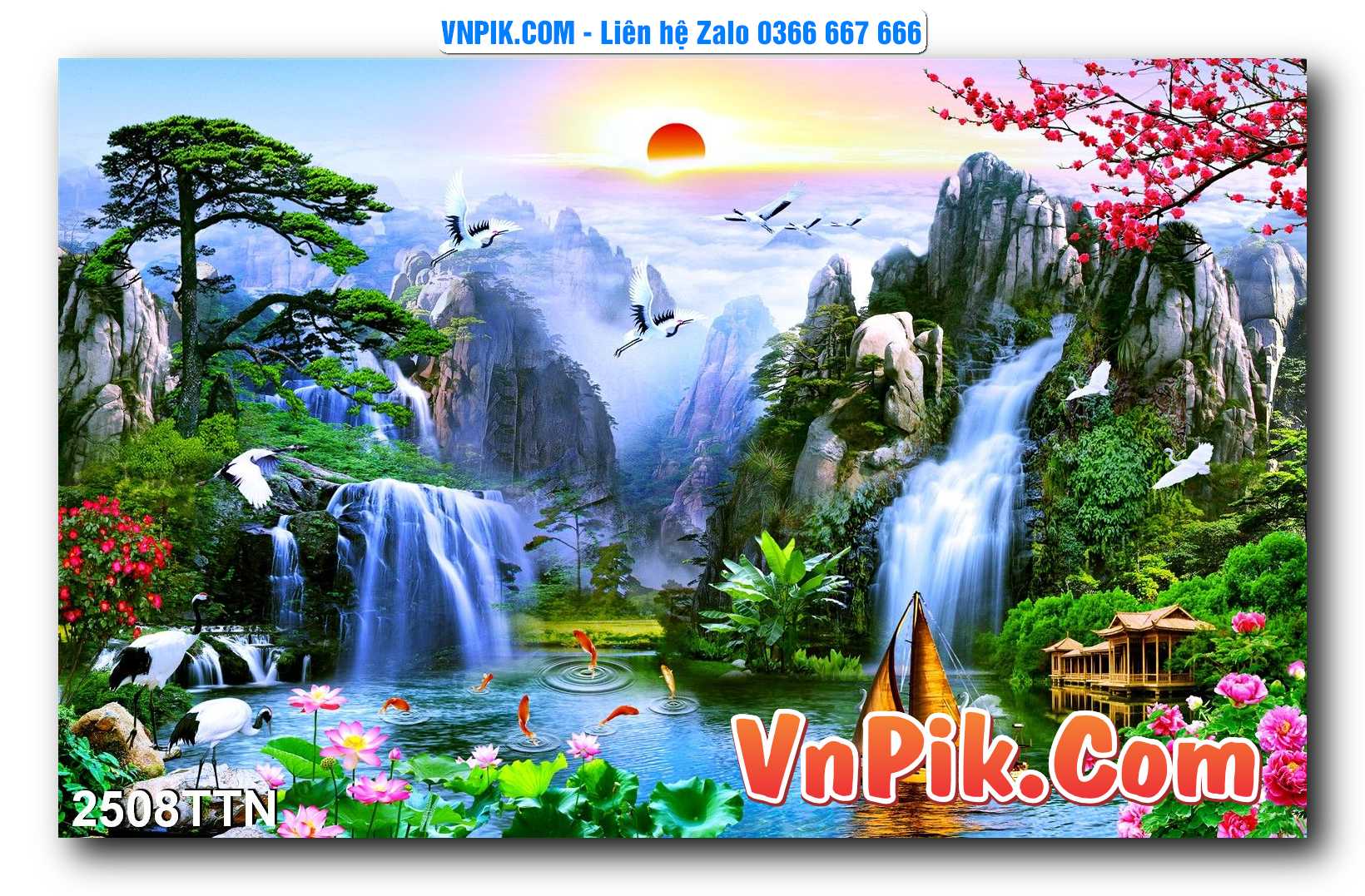 Tranh thác nước – Tranh phong thủy – Tranh treo tường mã 2508TTN