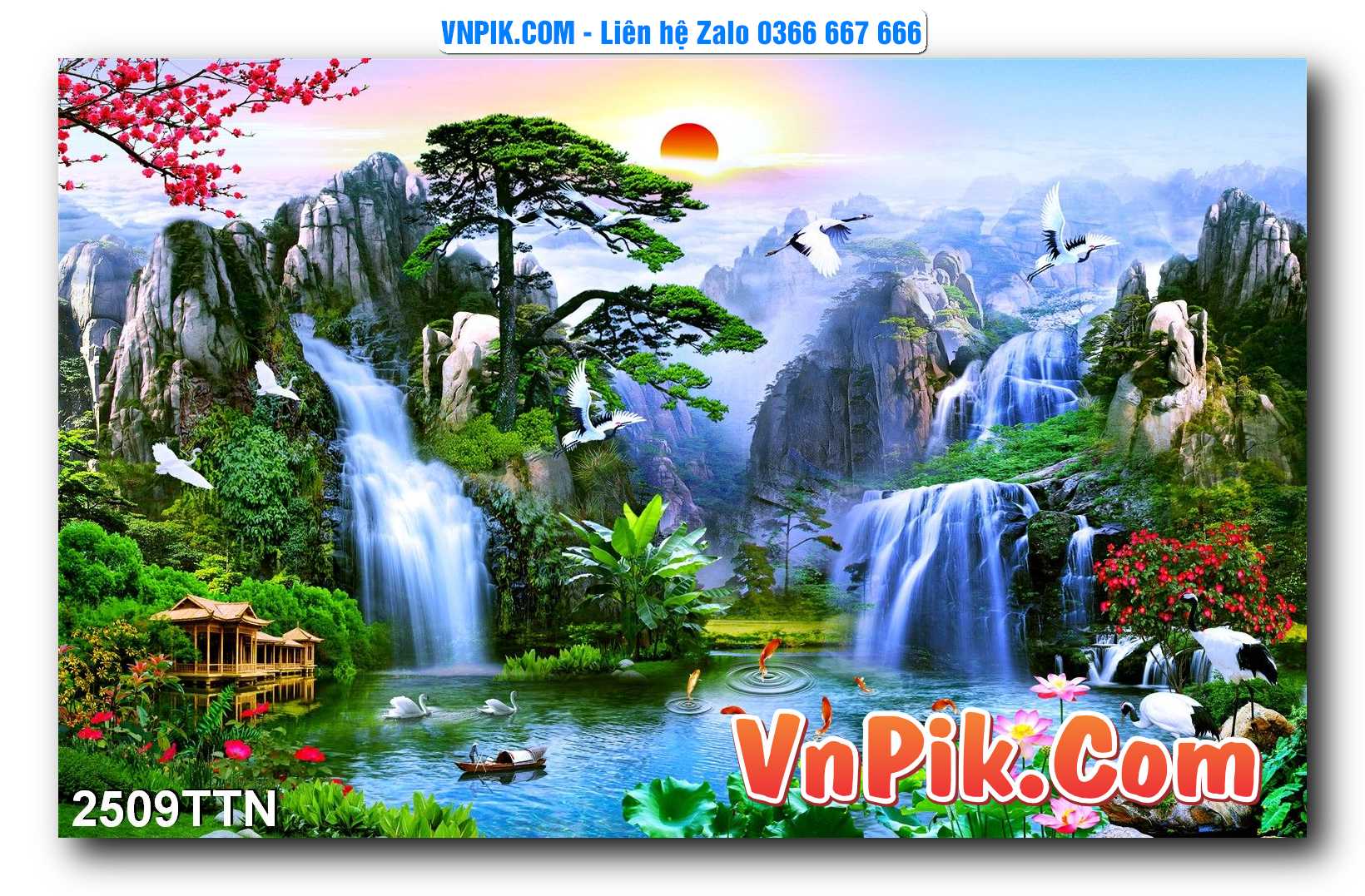 Tranh thác nước – Tranh phong thủy – Tranh treo tường mã 2509TTN