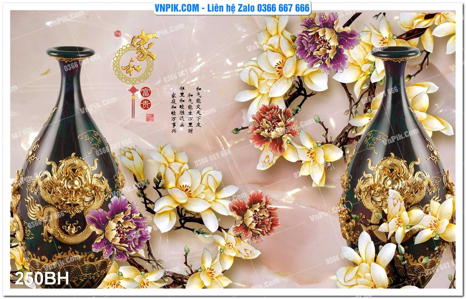Tranh bình hoa nghệ thuật 250BH