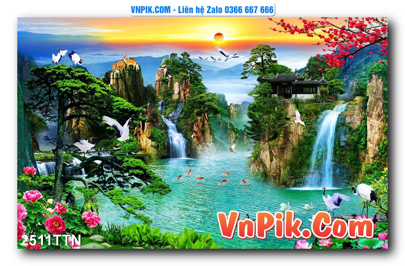 Tranh thác nước – Tranh phong thủy – Tranh treo tường mã 2511TTN