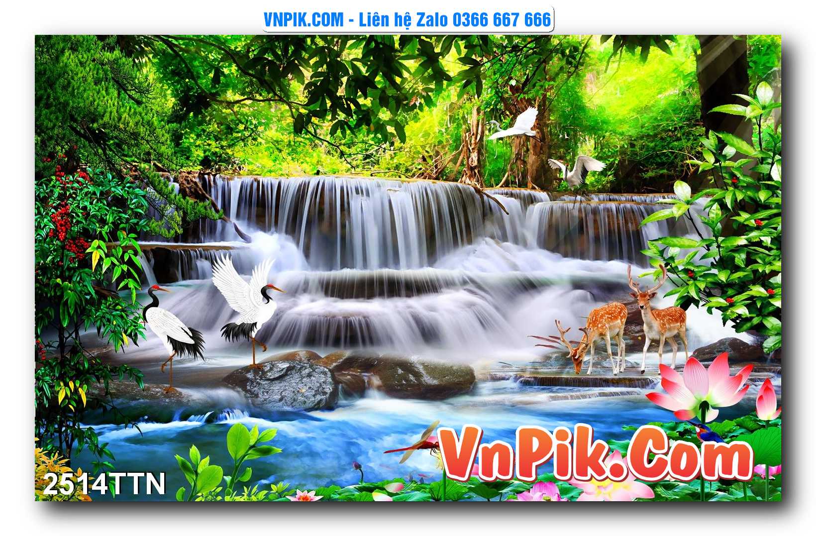 Tranh thác nước – Tranh phong thủy – Tranh treo tường mã 2514TTN