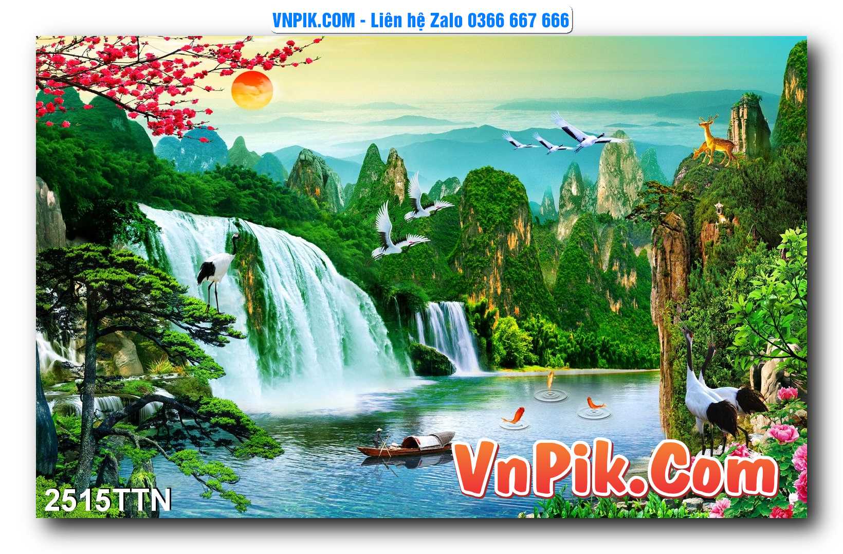 Tranh thác nước – Tranh phong thủy – Tranh treo tường mã 2515TTN
