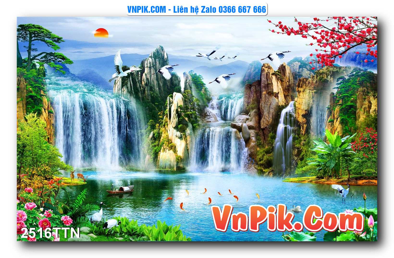 Tranh thác nước – Tranh phong thủy – Tranh treo tường mã 2516TTN