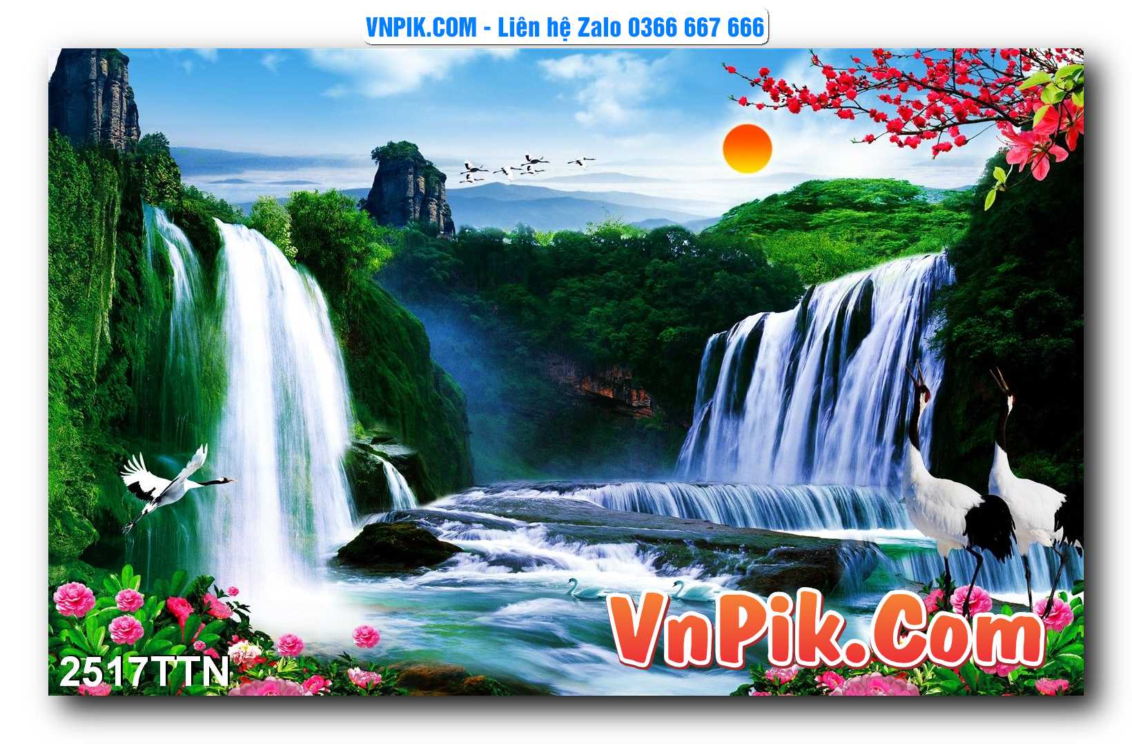 Tranh thác nước – Tranh phong thủy – Tranh treo tường mã 2517TTN