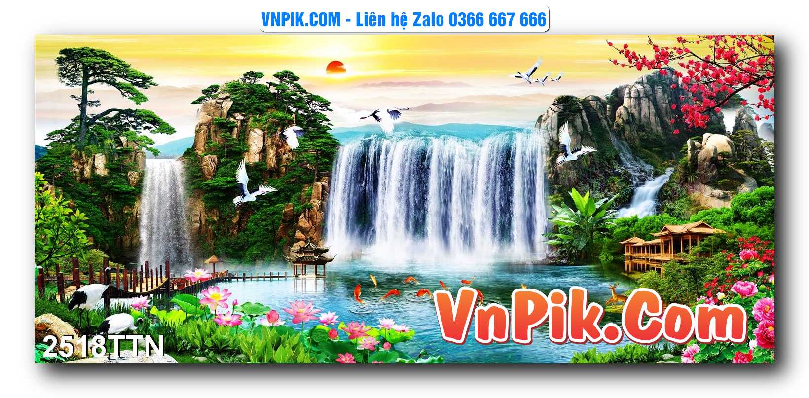 Tranh thác nước – Tranh phong thủy – Tranh treo tường mã 2518TTN