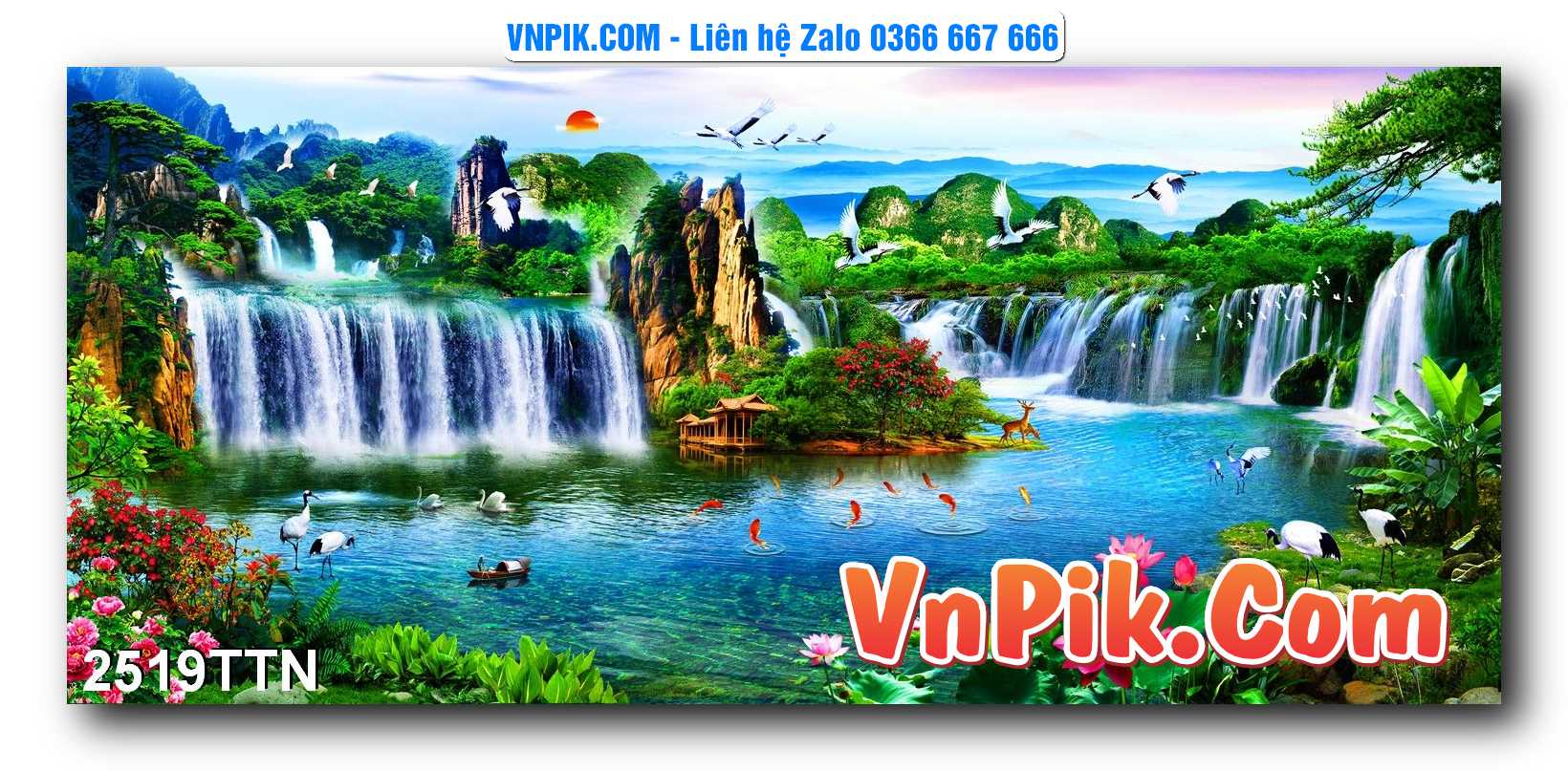 Tranh thác nước – Tranh phong thủy – Tranh treo tường mã 2519TTN