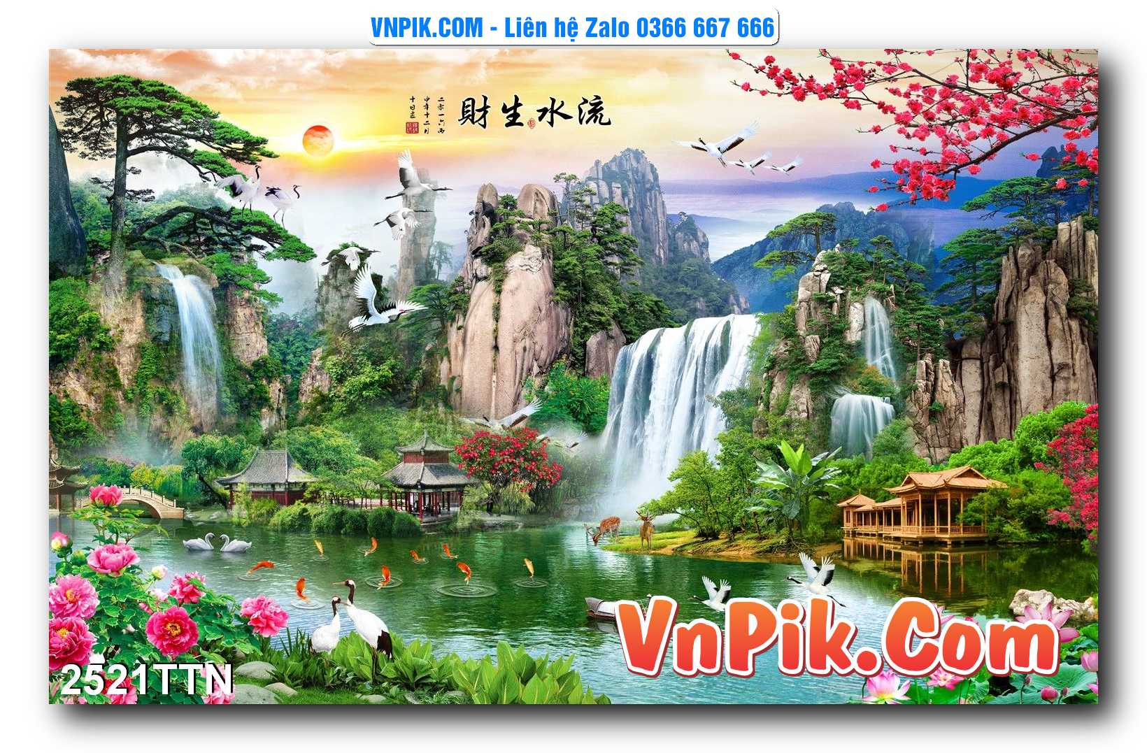 Tranh thác nước – Tranh phong thủy – Tranh treo tường mã 2521TTN