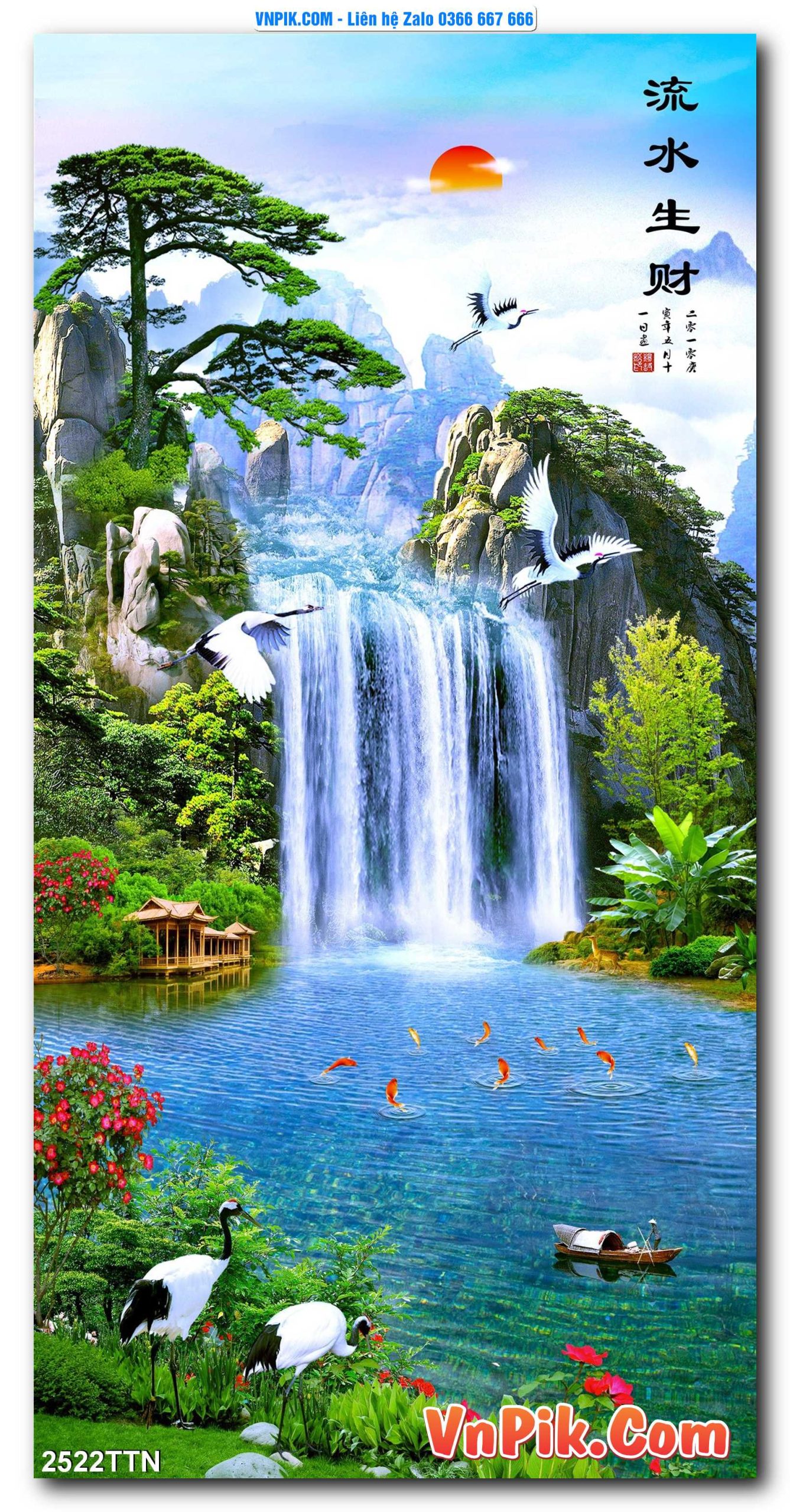 Tranh thác nước – Tranh phong thủy – Tranh treo tường mã 2522TTN