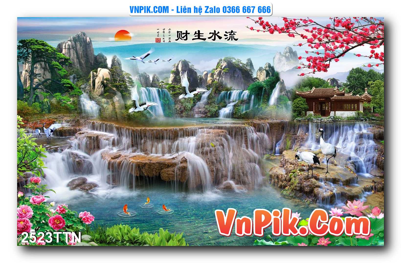 Tranh thác nước – Tranh phong thủy – Tranh treo tường mã 2523TTN