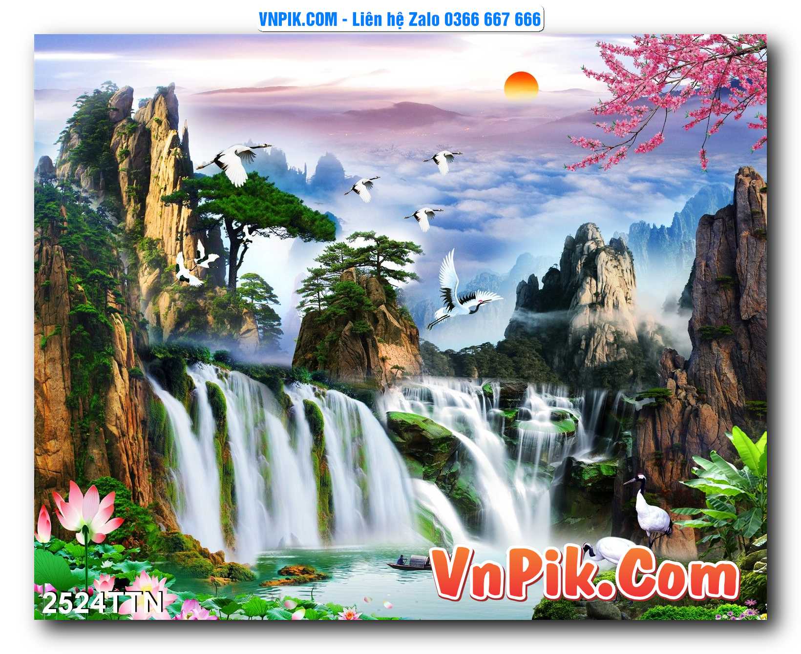 Tranh thác nước – Tranh phong thủy – Tranh treo tường mã 2524TTN