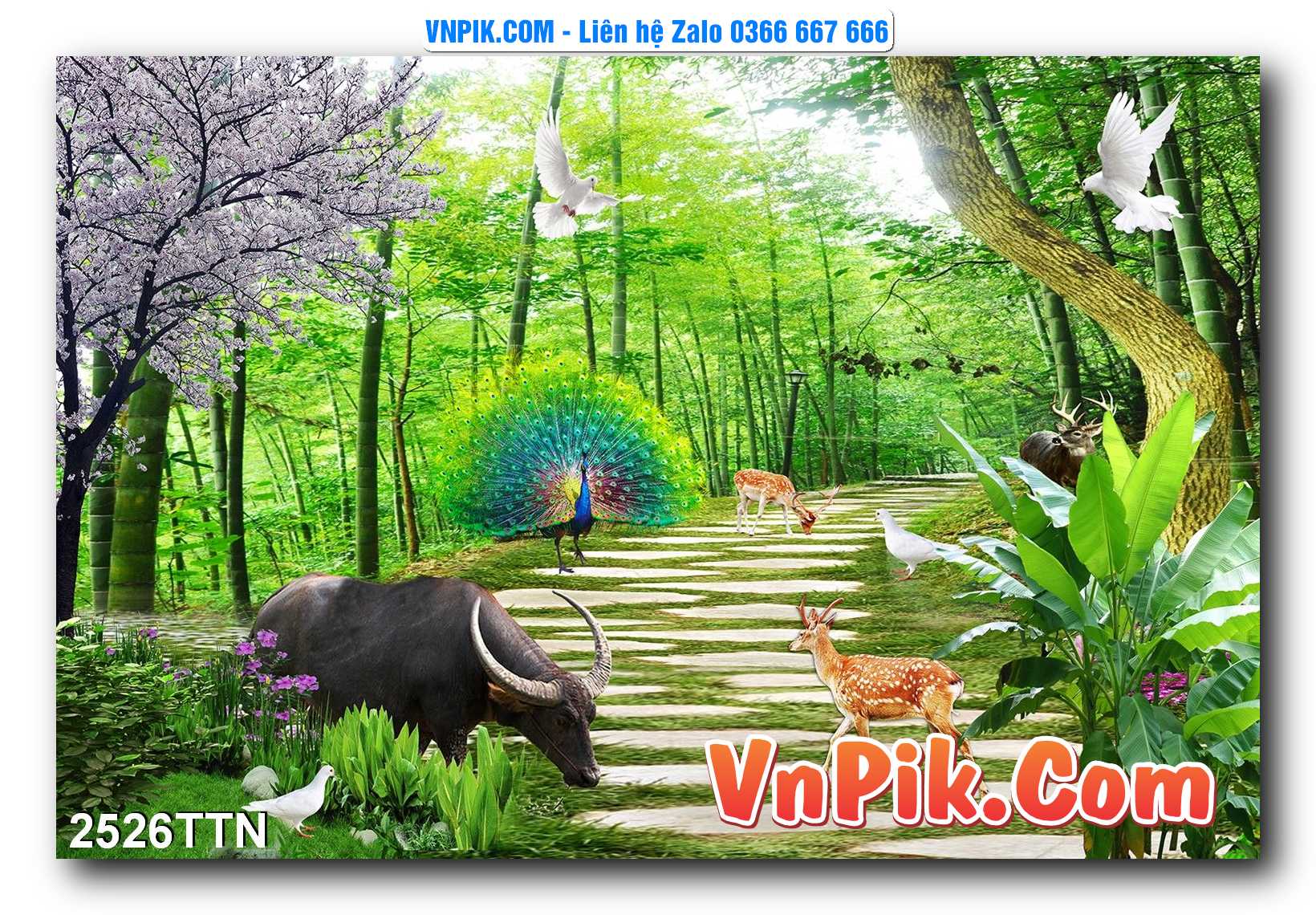 Tranh thác nước – Tranh phong thủy – Tranh treo tường mã 2526TTN